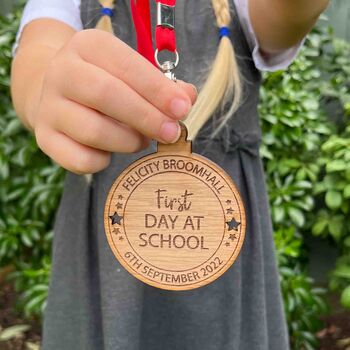 Personalised First Day Of School Medal Gift, 3 of 3