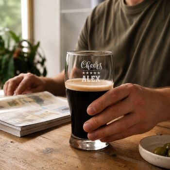 Personalised Pint Glass Gift, Engraved With Name, 2 of 9