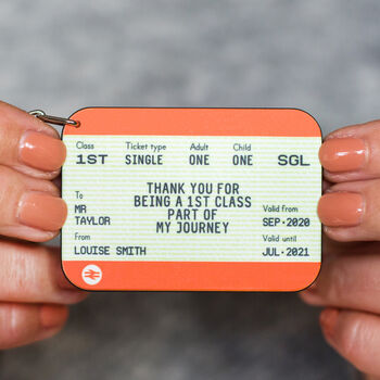 Personalised Train Ticket 'Thank You Teacher' Keyring, 2 of 4
