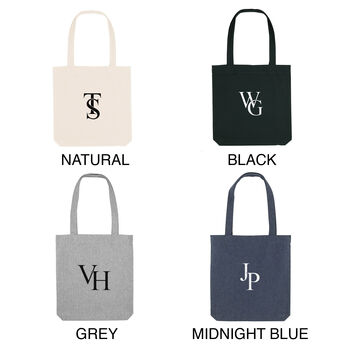 Personalised Monogram Initials Tote Bag, 2 of 6
