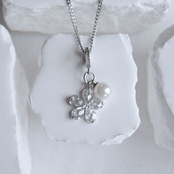 Flower And Pearl Charm With Freshwater Pearl 925, 6 of 7