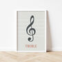 Treble Clef Print | Music Theory Poster, thumbnail 8 of 10