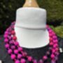 Hand Knotted Silk Bead Necklace Fuchsia Pink, thumbnail 2 of 4