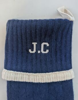 Personalised Pure Cashmere Cable Christmas Stocking, 3 of 9
