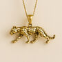 Mens Personalised Gold Plated Sterling Silver Leopard Necklace, thumbnail 1 of 11
