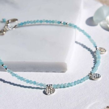 Aegean Amazonite Silver Anklet, 2 of 9