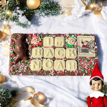 Elf On The Shelf Personalised Chocolate Bar, 3 of 4