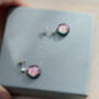 Pale Pink Round Glass Drop Earrings, thumbnail 3 of 10