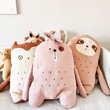 Personalised Kids Cute Animal Soft Cuddle Cushion, 2 of 12