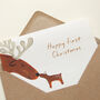 Reindeer First Christmas Card, thumbnail 1 of 3