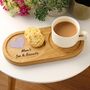 Personalised Tea And Biscuit Serving Tray With Leather Heart Detail, thumbnail 1 of 11