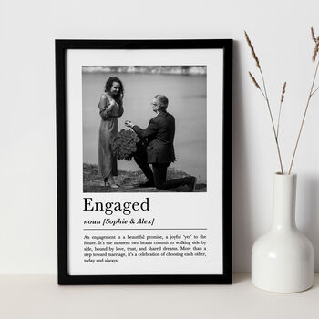 Personalised Engaged Print, Engagement Gift, 2 of 7
