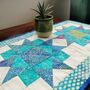 Table Runner With Star Patchwork In Blues And Greens, thumbnail 5 of 10