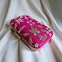 Hot Pink Pearl Rectangular Clutch Bag, thumbnail 2 of 9