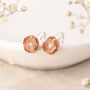 Rose Gold Plated August Birth Flower Poppy Stud Earrings, thumbnail 1 of 6