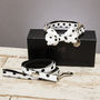 The Mayfair Spotted Dog Collar Bow Tie And Lead Set, thumbnail 1 of 6