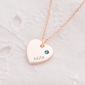 Heart Birthstone Personalised Name Necklace, 5 of 9