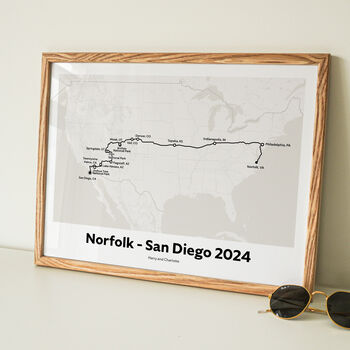Personalised Travel Map For Any Trip Or Journey, 3 of 5