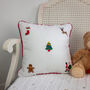 Christmas Themed Embroidered Cushion, thumbnail 1 of 8