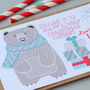 12 Personalised Christmas Bear Thank You Cards, thumbnail 2 of 4
