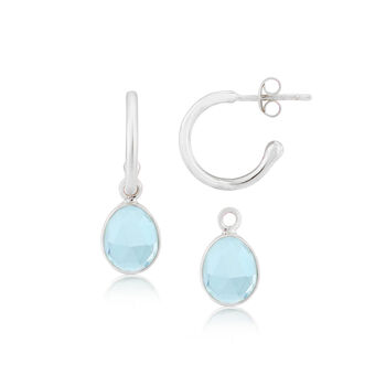 Manhattan Silver And Blue Topaz Earrings, 3 of 4