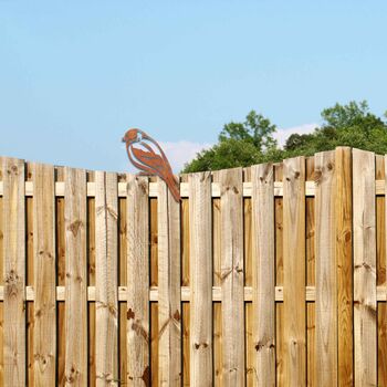Rust Metal Goldfinch Bird Garden Fence Topper Art, 7 of 10