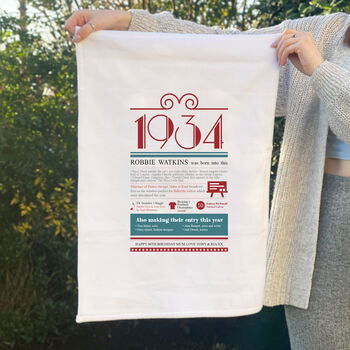 Personalised 90th Birthday Gift Microfibre Tea Towel, 4 of 8