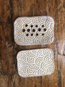 Handmade Ceramic Soap Dish With Matching Tray, 9 of 12