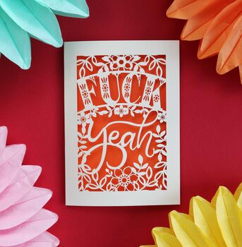 Fuck Yeah Papercut Congratulations Card, 4 of 10