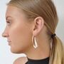 Teardrop Ribbon 18kt Gold Plated Silver Hoop Earrings, thumbnail 6 of 7