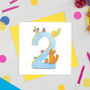 Age Two 'The Birthday Bunch' Animal Card, thumbnail 3 of 4
