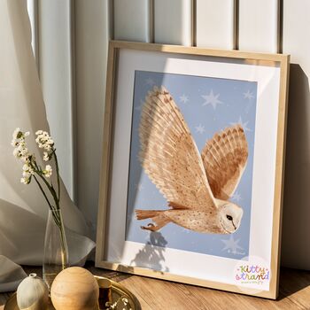 Barn Owl Art Print: British Wildlife Wall Decor, 7 of 9