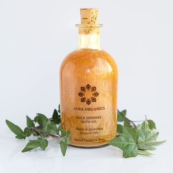 Spiced Vanilla And Rose Gold Shimmer Bath Oil, 5 of 5