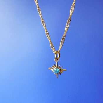 Petite Birthstone Star Necklace, 8 of 9