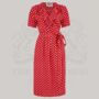 Ruffle Peggy Dress Authentic 1940s Style Dress, thumbnail 1 of 2