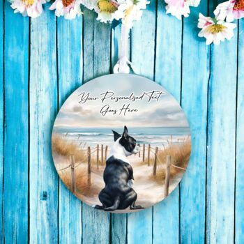 Personalised Boston Terrier Dog Beach Walk Collection, 4 of 8