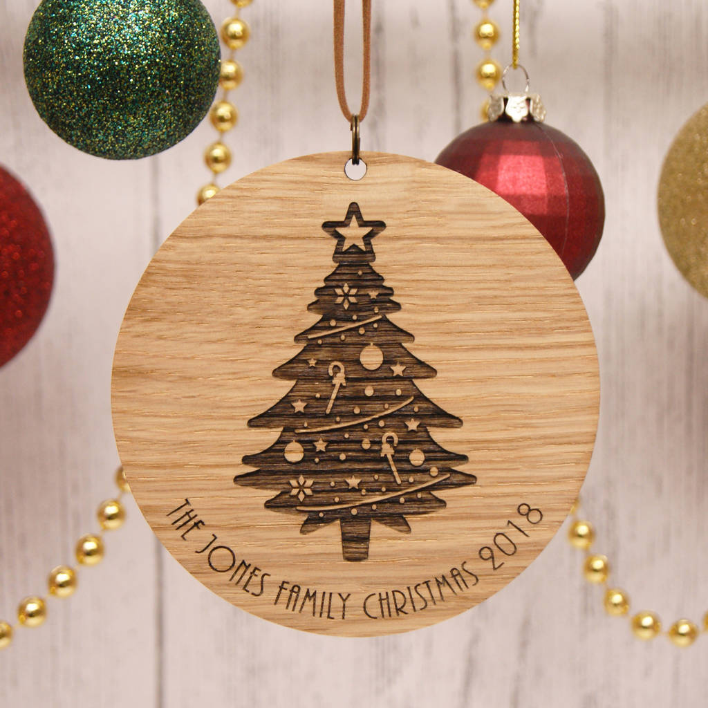 Personalised Wooden Tree Christmas Decoration By Urban Twist