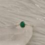 Green Emerald Sterling Silver Ring, thumbnail 1 of 4