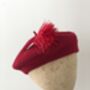 Red Beret With Optional Veil And Accessories, thumbnail 7 of 10