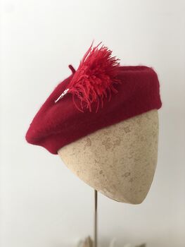 Red Beret With Optional Veil And Accessories, 7 of 10