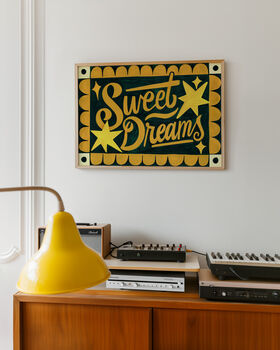 Sweet Dreams Print, Bedroom Poster, Green Prints, 7 of 8