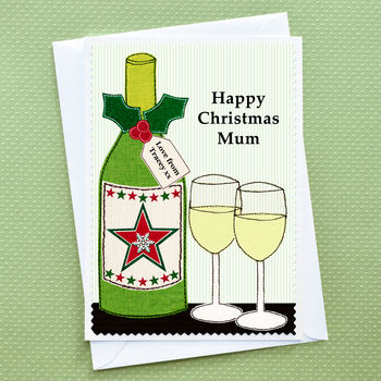 'Christmas Wine' Personalised Christmas Card, 3 of 3