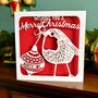 Personalised Papercut Robin Christmas Card, thumbnail 1 of 6