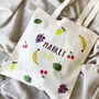 Hand Drawn Fruit Market Day Tote Bag, thumbnail 1 of 4