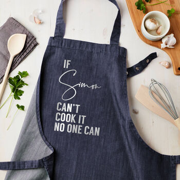 Personalised Blue Denim Can Cook It Apron, 3 of 3