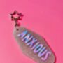The 'Sparkly Anxious' Motel Keyring / Fun Anxiety Humour Gift For Sister, thumbnail 2 of 6