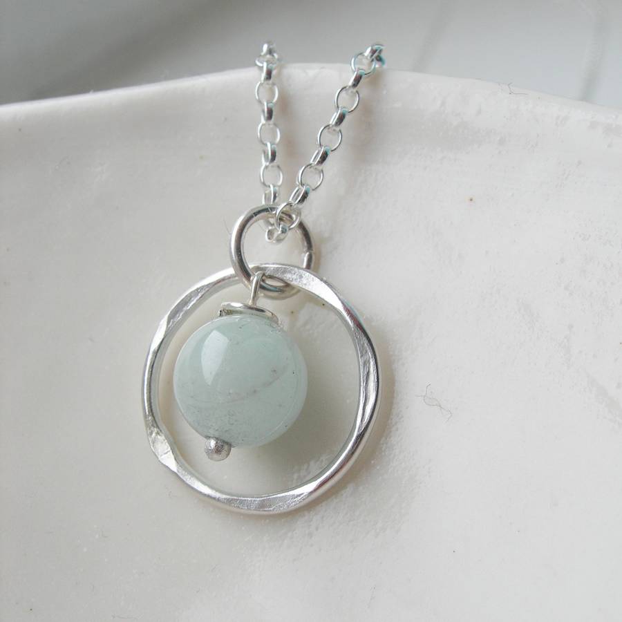 aquamarine birthstone necklace by hazey designs | notonthehighstreet.com