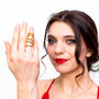 Drop Armour Ring With Double Hinge In Gold Vermeil, thumbnail 3 of 7