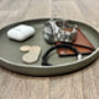 Personalised Grey 20cm Round Leather Accessory Tray, thumbnail 2 of 8