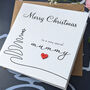 Mother Christmas Card, 3D Wooden Heart, thumbnail 3 of 4